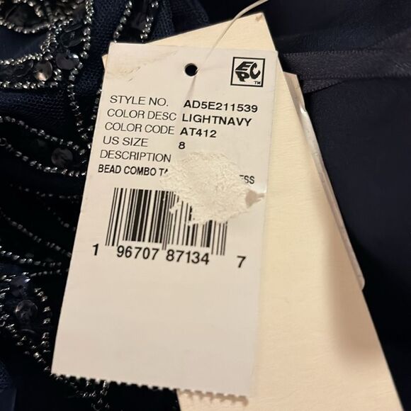 Adrianna Papell Beaded Taffeta Ball Sleeveless Beaded Top Gown - Picture 7 of 11